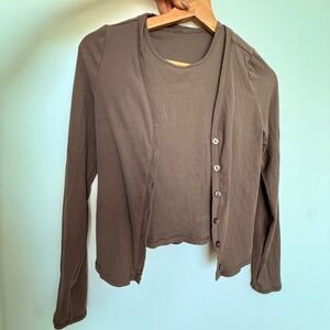 Pose Plyo Tank and Cardigan- Chia Size XS